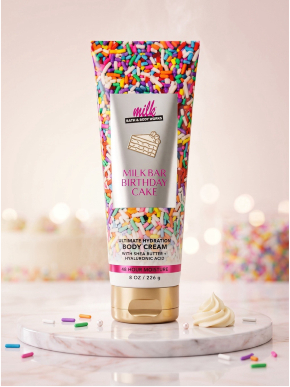 Bath & Body Works x Milk Bar Birthday Cake Body Cream 8 oz NEW